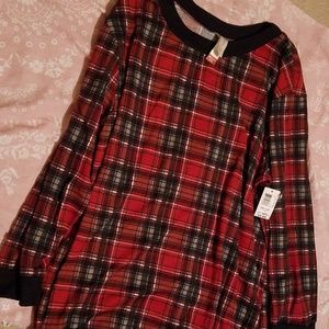 Red plaid long sleeve shirt NWT